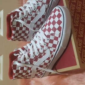 Vans red and white checkered